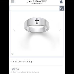 Sterling silver james Avery cross ring